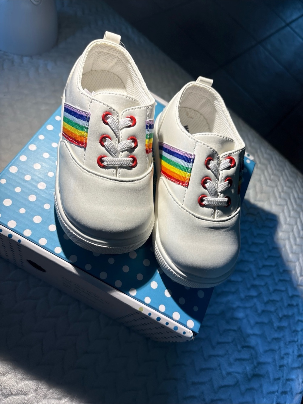 Wee Squeak Retro Aiden Rainbow Toddler Squeaky Tennis Shoe Sizes 8,9 Or 10 NIB